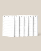 Six Discbound Analog Refill notepads (6-pack) stand upright against a light beige background. Each has lines, checkboxes for tasks, and “Today” at the top—perfect for daily planning or as refills.