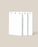 Three stacked Discbound Analog Refill (3-pack) daily planner pages with checkboxes and note lines, labeled “Today,” set on a beige background—perfect refill cards for your Discbound Analog system.