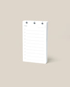 The Discbound Analog Refill (1-Pack) is a small, vertical notepad with three top ring holes, labeled "Today" with lines and time slots for scheduling—ideal as a refill card pack.