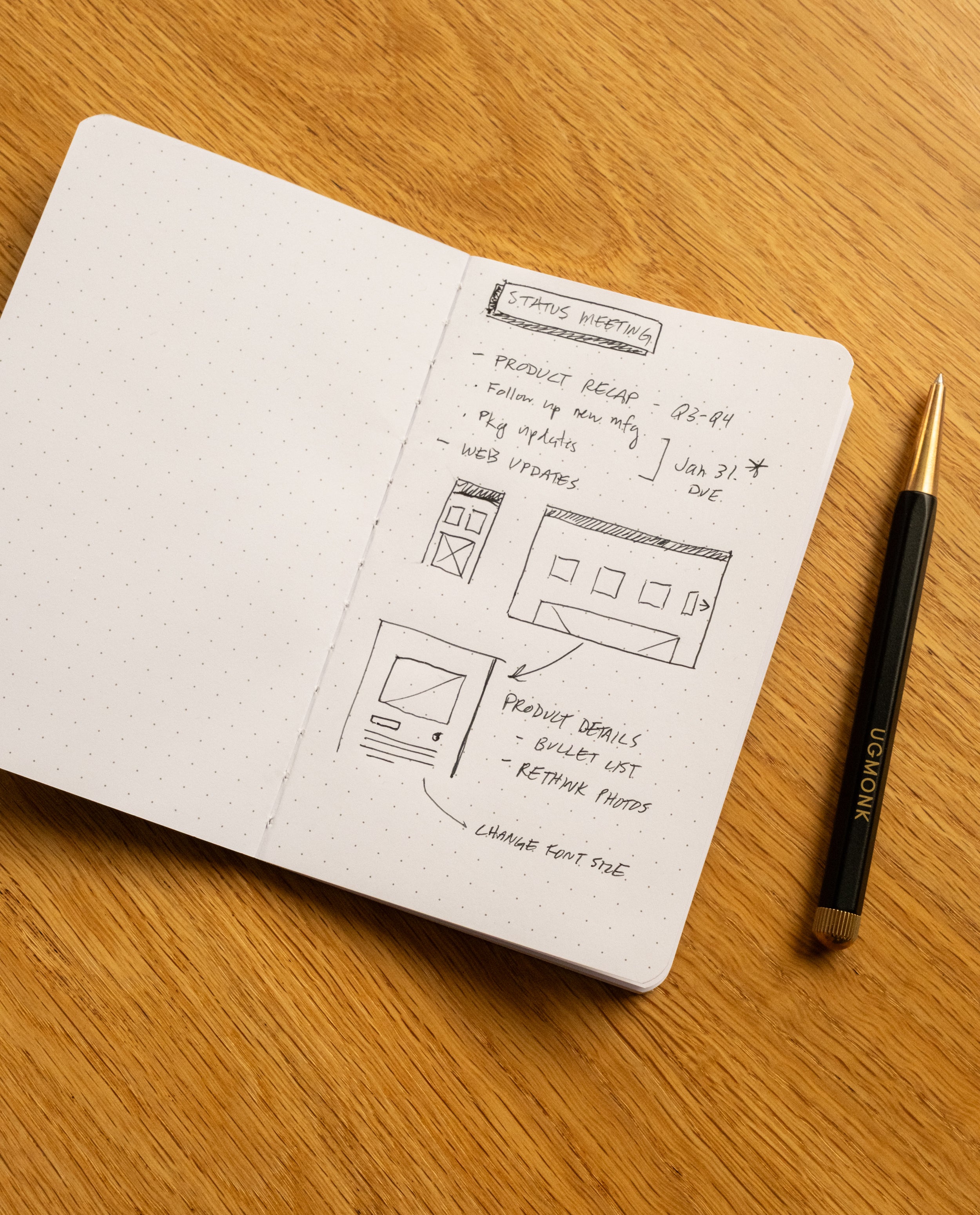 Pocket Notebook - Set of 3 Notebook Ugmonk