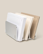 The Complete Analog Collection (Silver Aluminum) includes four upright notepads—Today, Inbox, and Someday—displayed in a sleek silver desktop organizer against a light beige background.