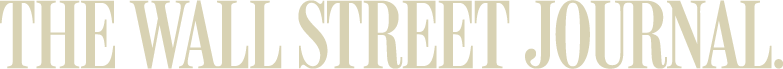 The Wall Street Journal logo in tall, light beige capital letters on a white background.