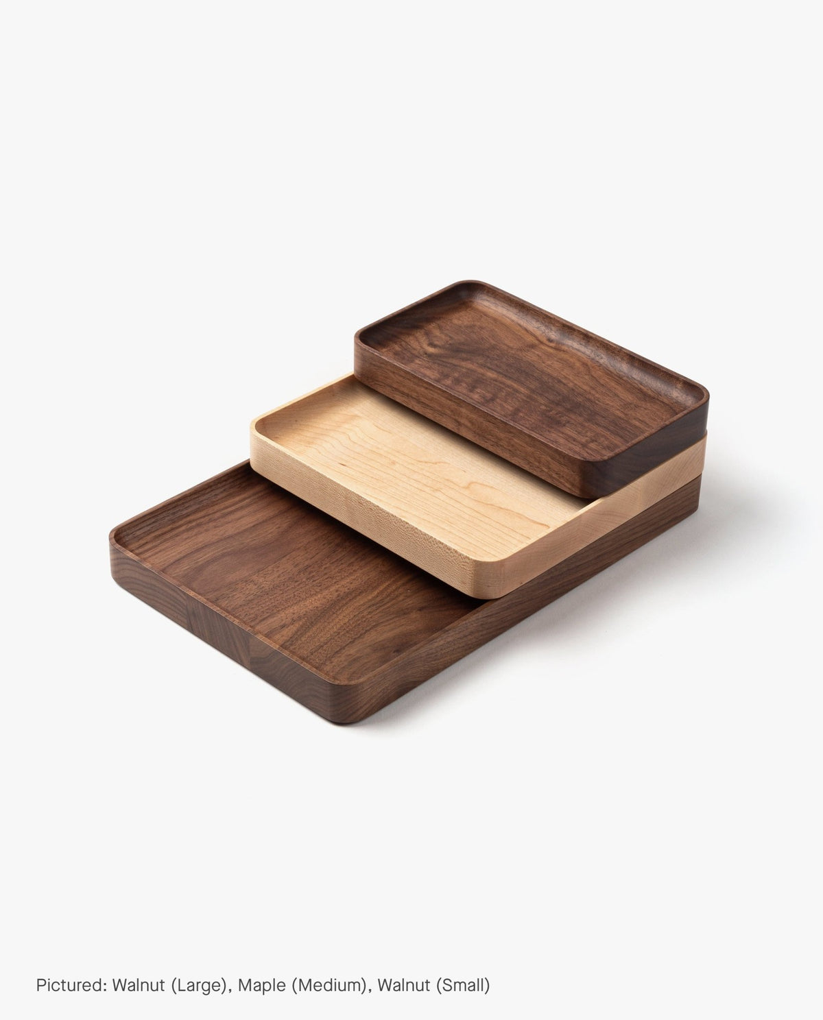 Handcrafted in Pennsylvania, the small Valet Tray in rich walnut is perfect for stylish everyday carry storage.