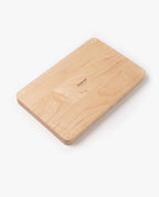 A set of three rectangular maple Valet Trays with rounded corners, four small circular rubber feet, and UNION engraved in the center, handcrafted in Pennsylvania and displayed on a white background.